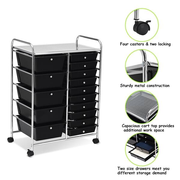 Shop 15 Drawer Utility Organizer Rolling Cart With Wheels Free