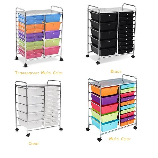 Shop 15 Drawer Utility Organizer Rolling Cart With Wheels Free