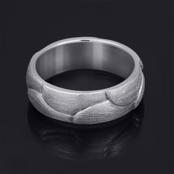 14K White Gold Plated .925 Sterling Silver 6 mm Plain Mens Wedding Band