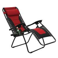 Havenside Home Kaimana Red Padded Zero Gravity Reclining Foldable Lounge Chair