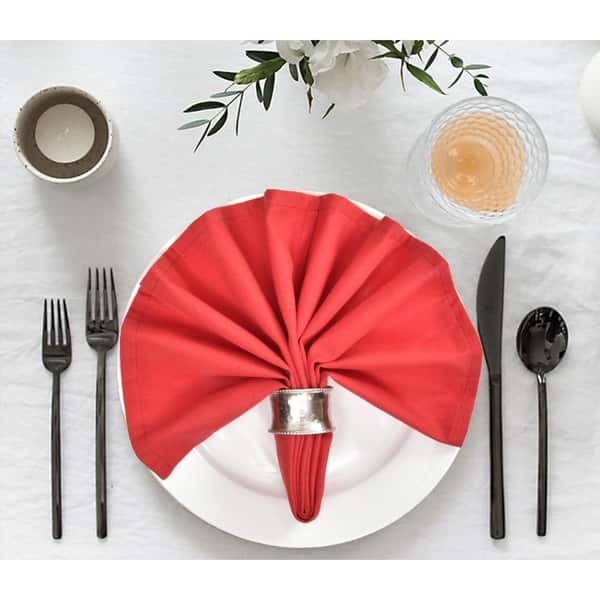 - Apple red 12 Inch Square Dinner Napkin or Satin Cloth Napkins for Wedding Tableware Decoration Pack of 12 VDS
