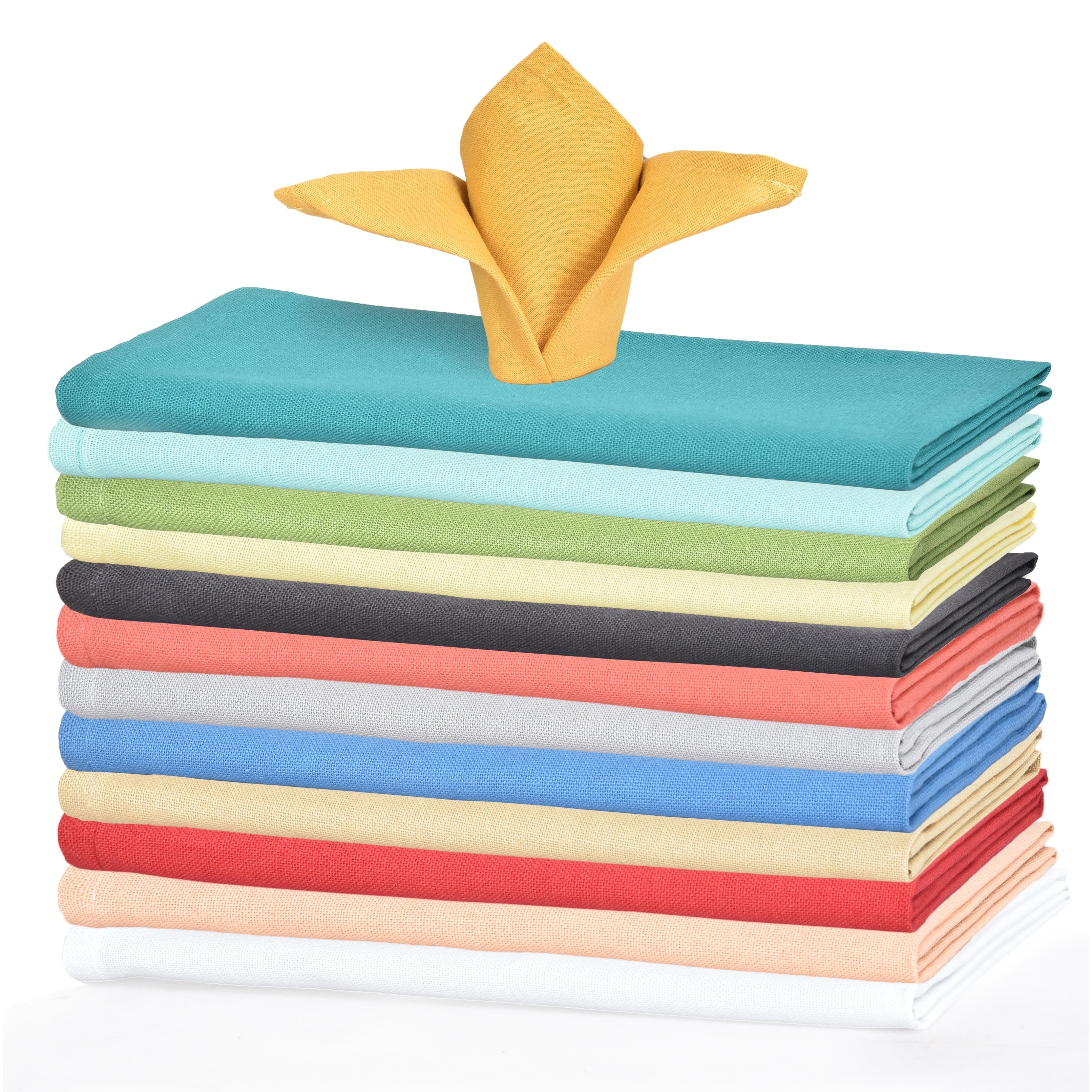 Glamburg Cotton Cloth Napkin Set of 12 ,Cotton 18x18 with Mitered Corners  and a Generous Hem, Cocktail, Wedding Dinner Napkins - Bed Bath & Beyond -  30425360