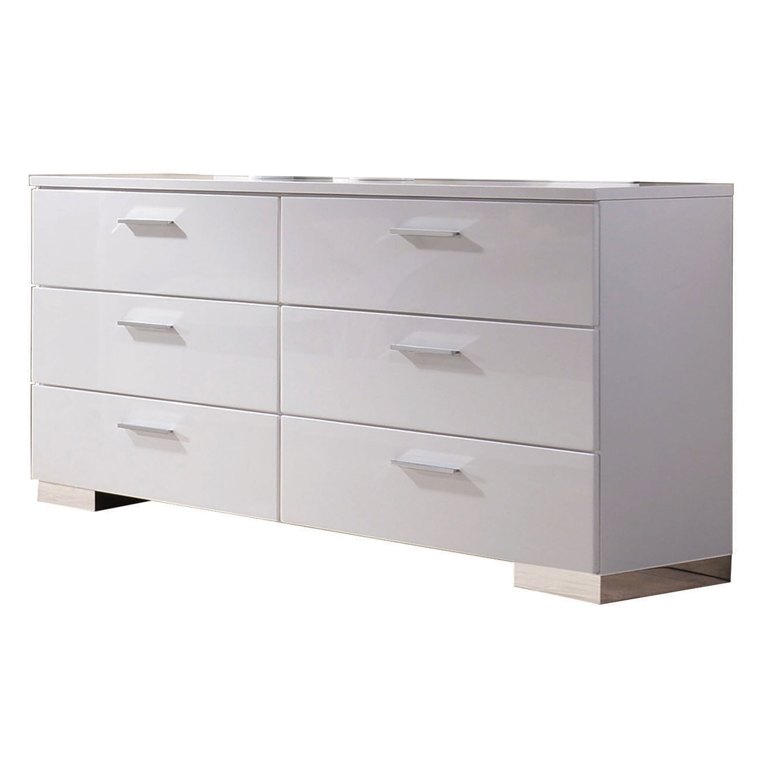 High Gloss Finish Wood And Metal Dresser With 6 Ious High Gloss Finish Wood And Metal