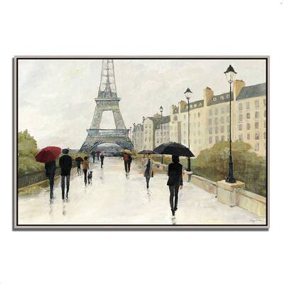 "Eiffel in the Rain Marsala Umbrella" by Avery Tillmon, Fine Art Giclee Print on Gallery Wrap Canvas