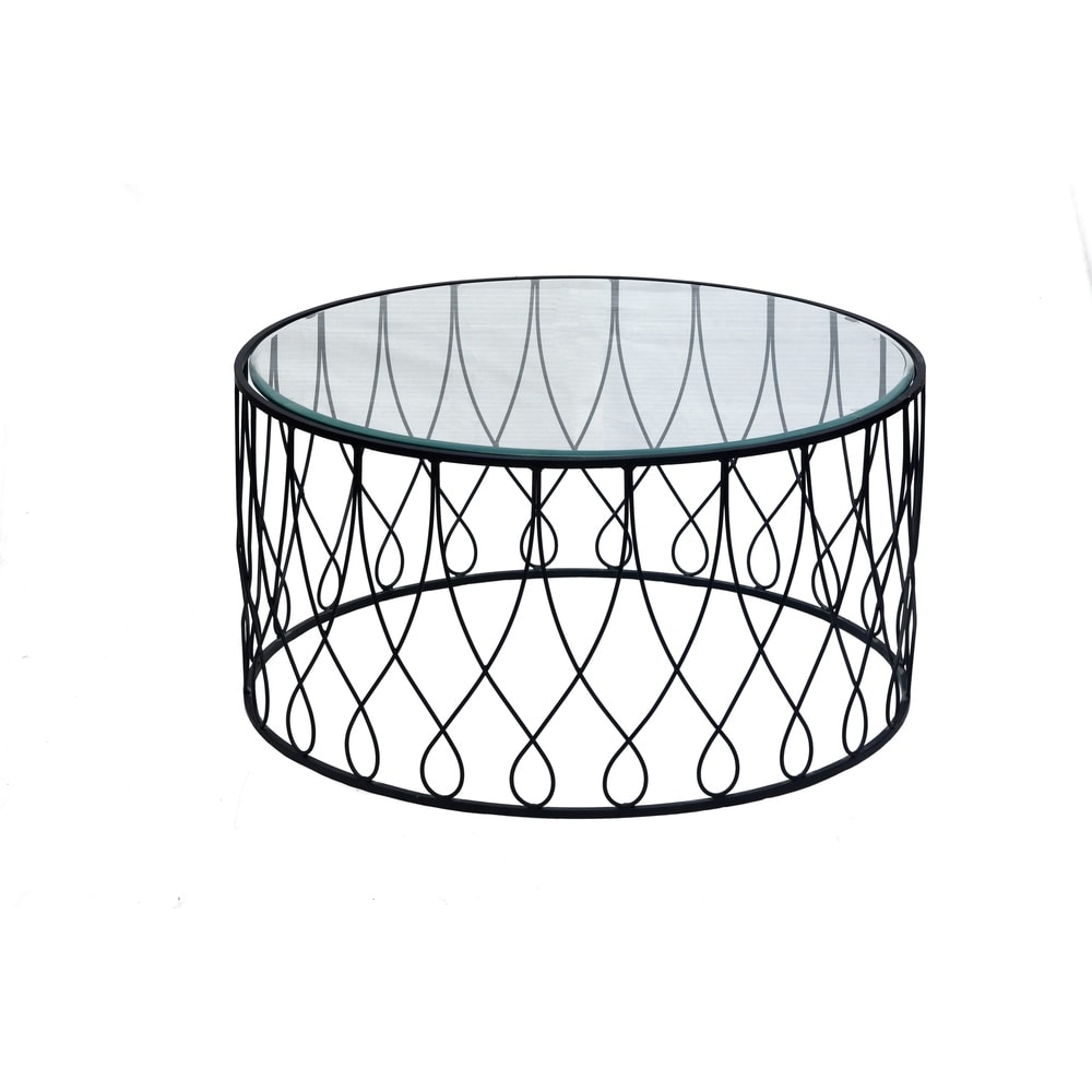 Abstract Ideas Iron Coffee Table with Melissa Glass Side Table | Coffee table