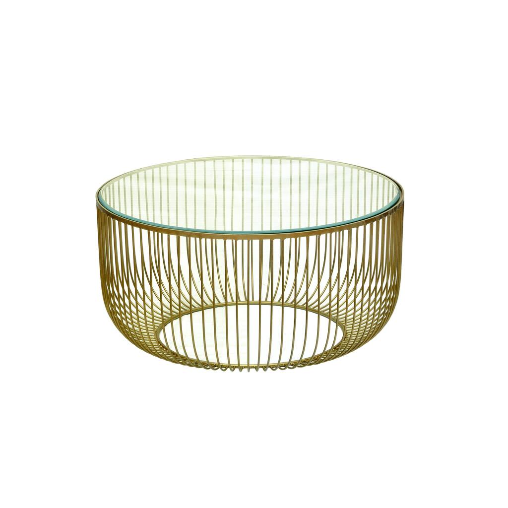 Iron Coffee Table with Glass Top