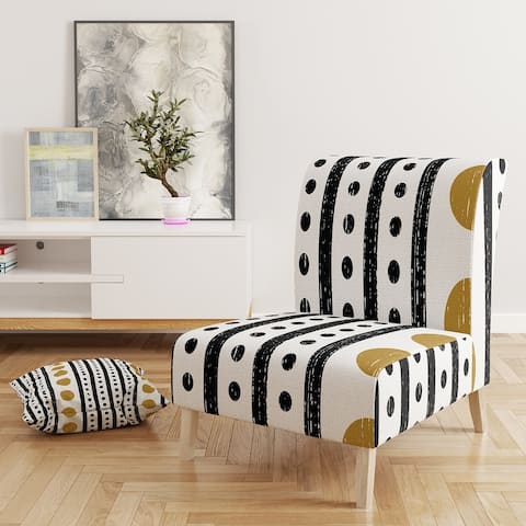 Designart 'Retro Geometrical Abstract Minimal Pattern VII' Upholstered Mid-Century Accent Chair