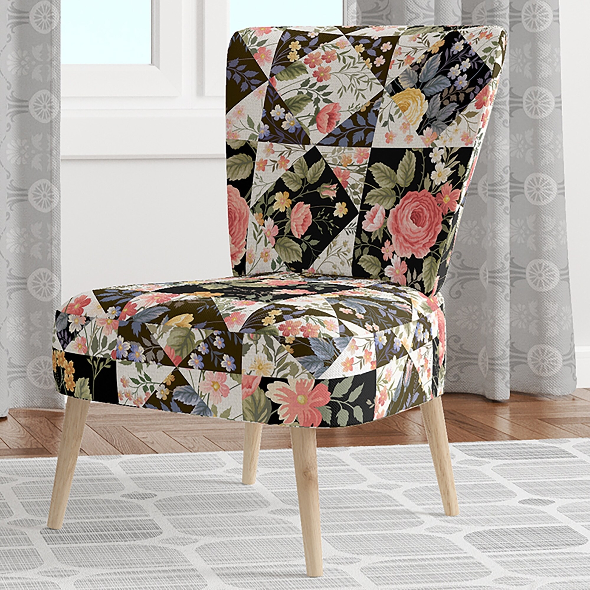 flower print accent chair