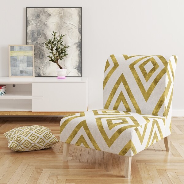 white and gold arm chair