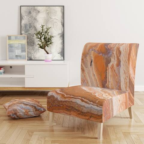 Designart 'Marbled Detail of Colourful Rock' Upholstered Mid-Century Accent Chair