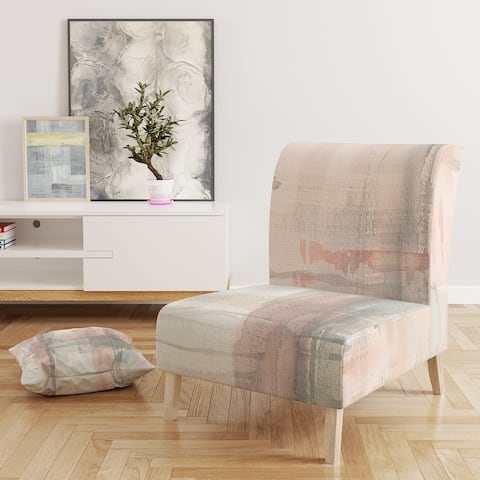 Designart 'Intersect II Grey' Upholstered Pink Modern Accent Chair