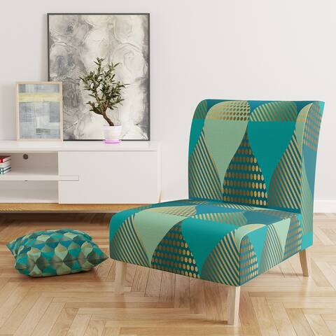 Designart 'Luxury Retro Drops I' Upholstered Mid-Century Accent Chair