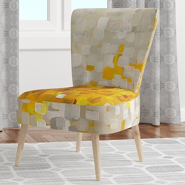 yellow pattern accent chair