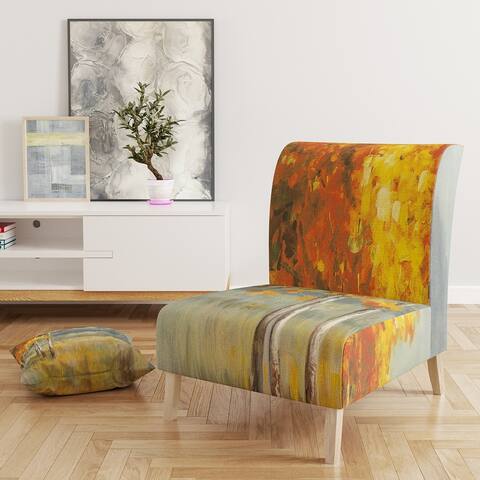 Designart 'Autumn Landscape' Upholstered Farmhouse Accent Chair