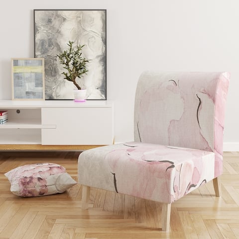 Designart 'Indigold Shabby Peonies Pink' Upholstered Farmhouse Accent Chair
