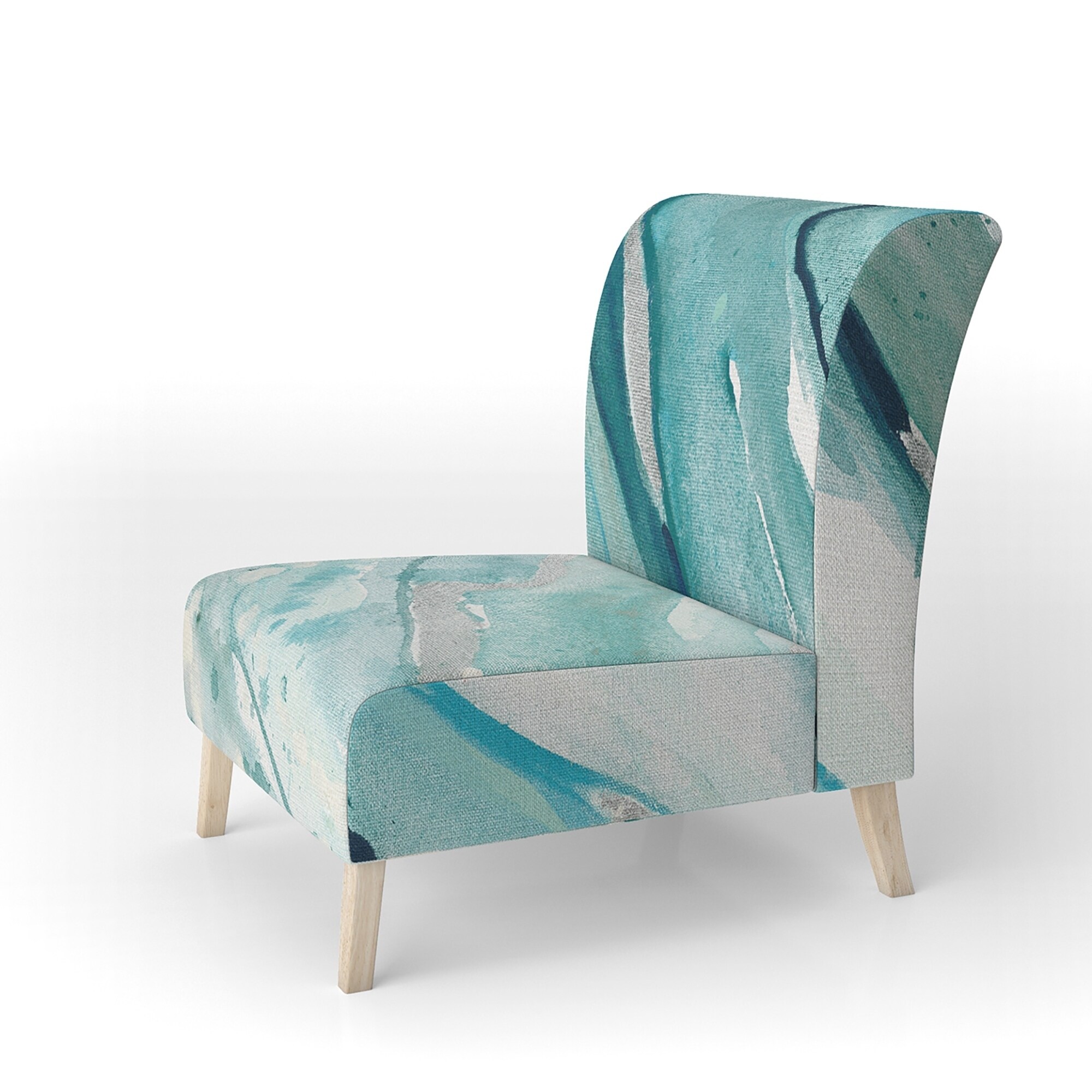 blue and green accent chair