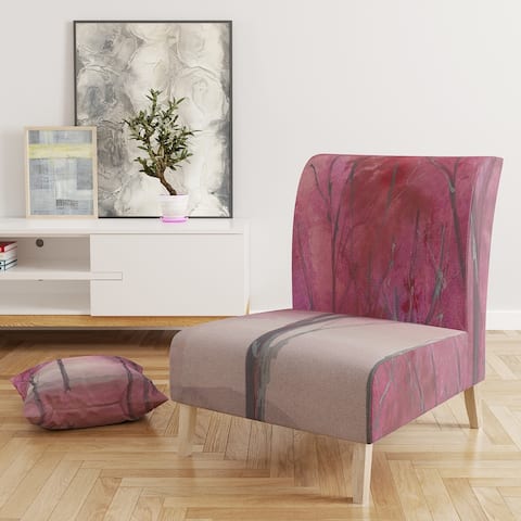 Designart 'Shabby Pink Under The Trees' Upholstered Shabby Chic Accent Chair