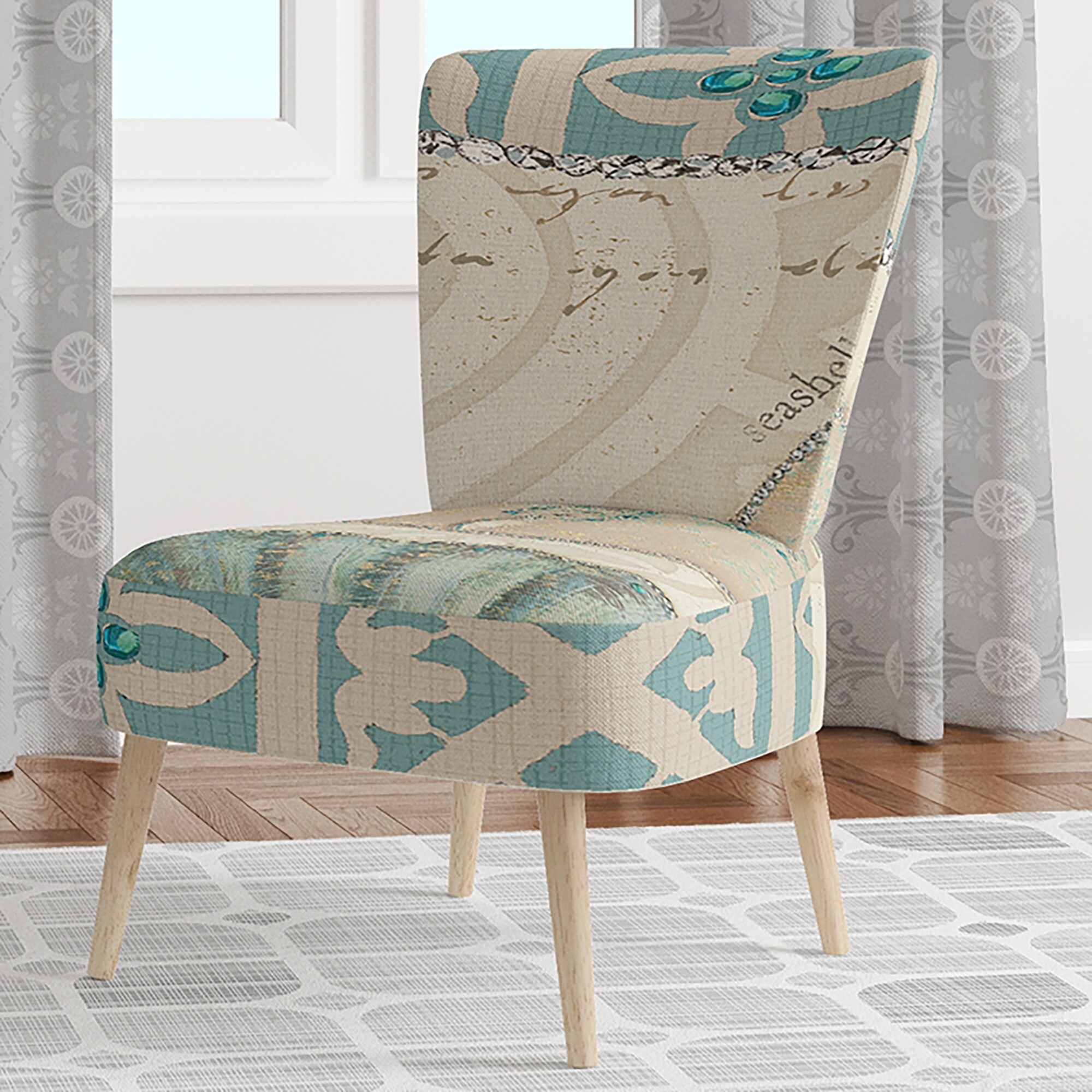 blue coastal accent chair