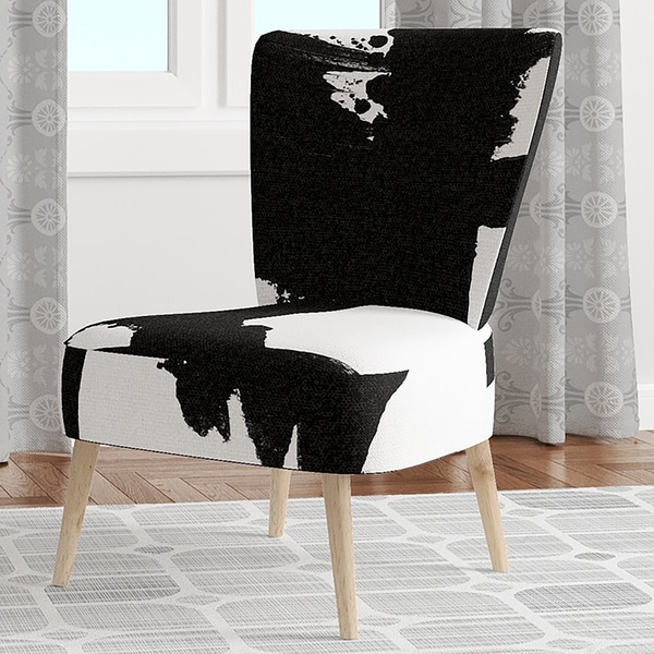 black and white armless chair