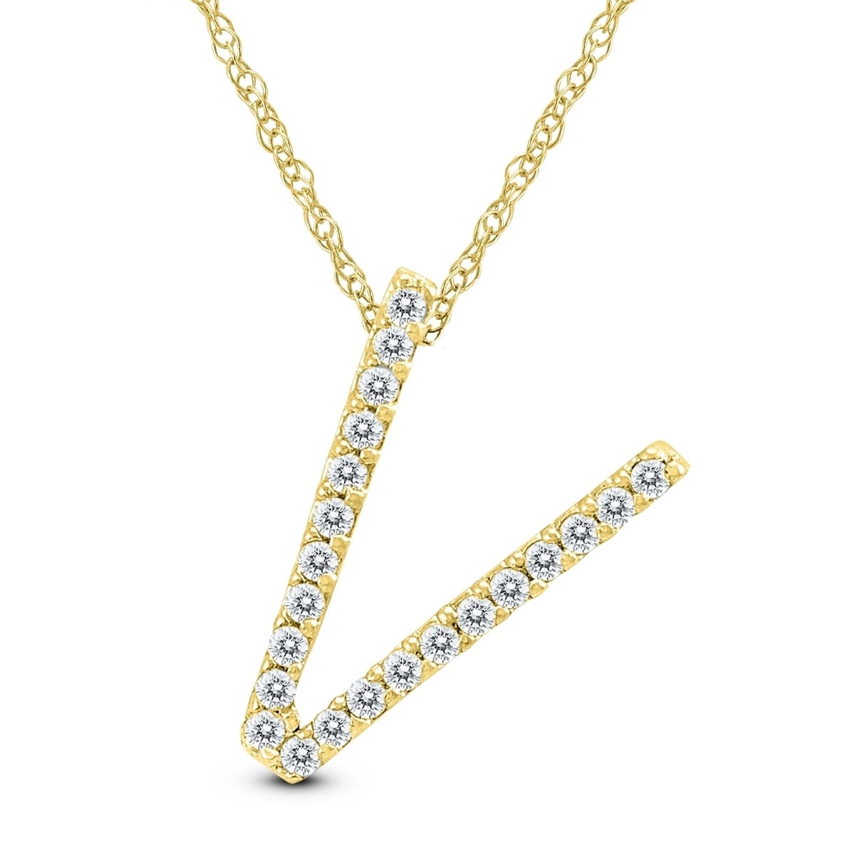 10k Yellow Gold Initial V Pendant