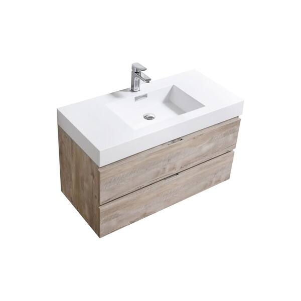 Bliss 40 Nature Wood Wall Mount Modern Bathroom Vanity Overstock 30361352