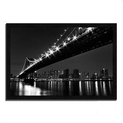 "Manhattan Bridge" by Katherine Gendreau, Framed Painting Print