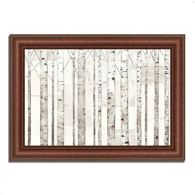 "Birch Trees on White" by Avery Tillmon, Framed Painting Print