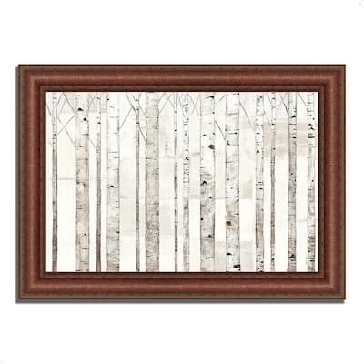 "Birch Trees on White" by Avery Tillmon, Framed Painting Print