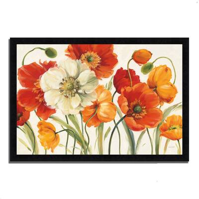 "Poppies Melody I" by Lisa Audit, Framed Painting Print
