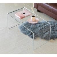 Rectangular Acrylic Waterfall Modern Coffee Table