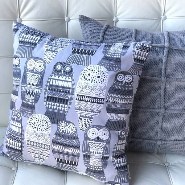 Pillow Decor Midnight Owl Cotton Print Throw Pillow 17x17 Overstock 30362126