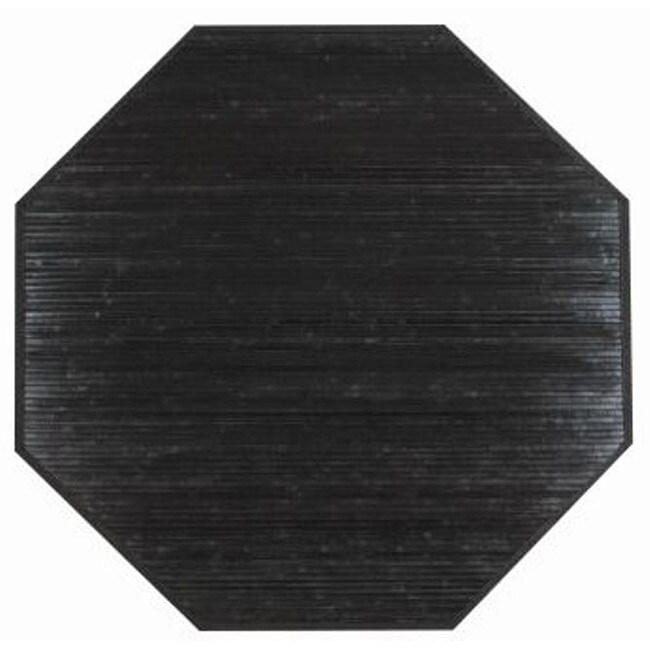 Handmade Black Bamboo Rug (3 Octagonal)