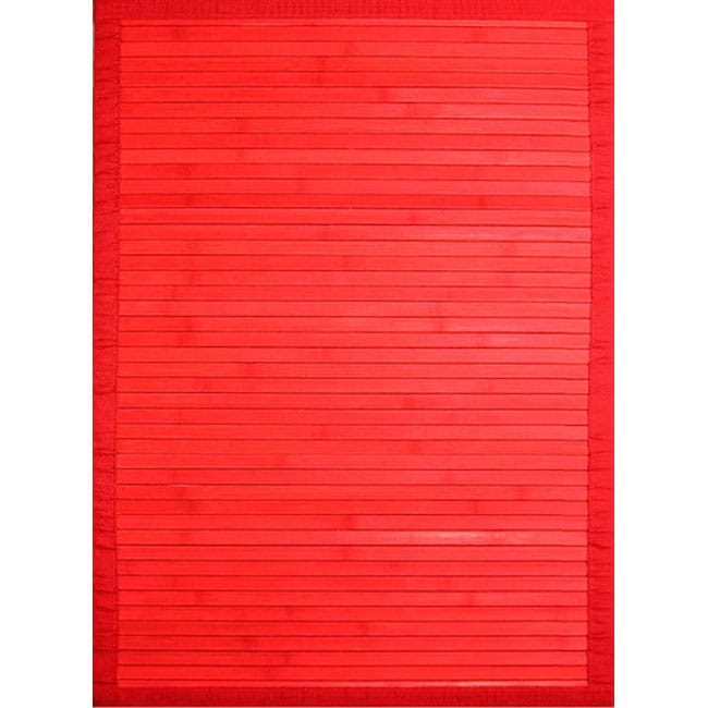 Handmade Red Bamboo Runner (2 X 7)