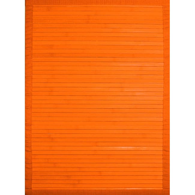 Handmade Orange Bamboo Rug (8 X 10)