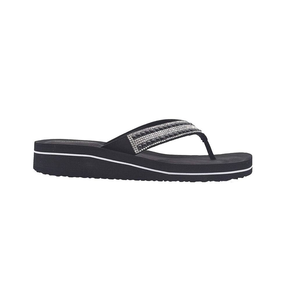 wedge heel flip flops womens