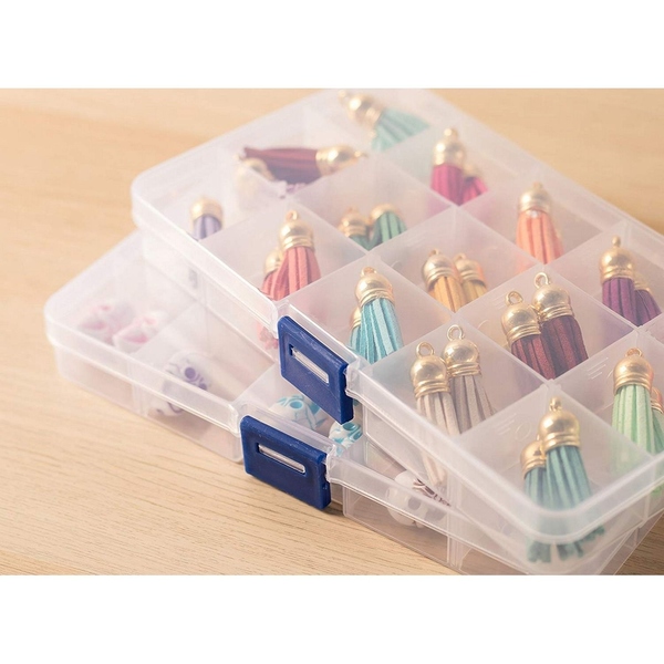 Clear Jewelry Box 6-Pack Plastic Bead Storage Container Earrings