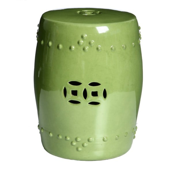 Shop Handmade Porcelain Moss Green Garden Stool (China) Free Shipping