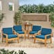 Option Teak Finish + Dark Teal Cushion