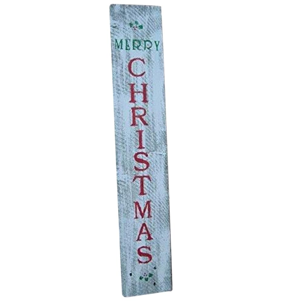 Merry Christmas Vertical Weathered Wood Sign 30