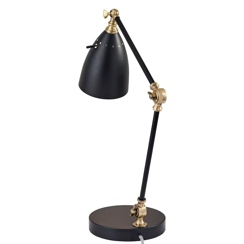 Adesso Boston Black & Antique Brass Desk Lamp