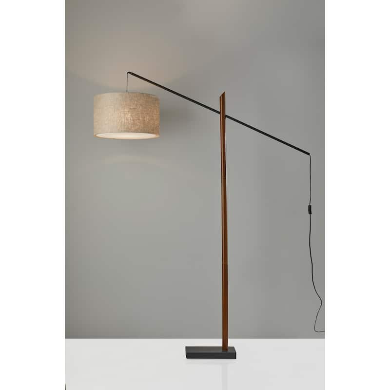 Carson Carrington Black & Walnut Arc Lamp