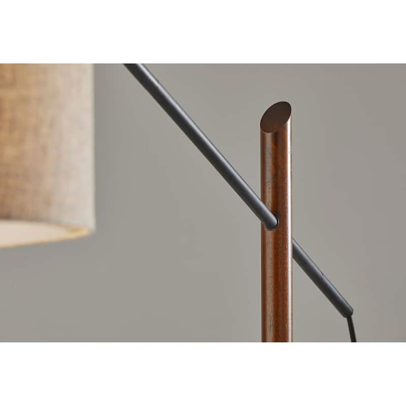 Carson Carrington Black & Walnut Arc Lamp