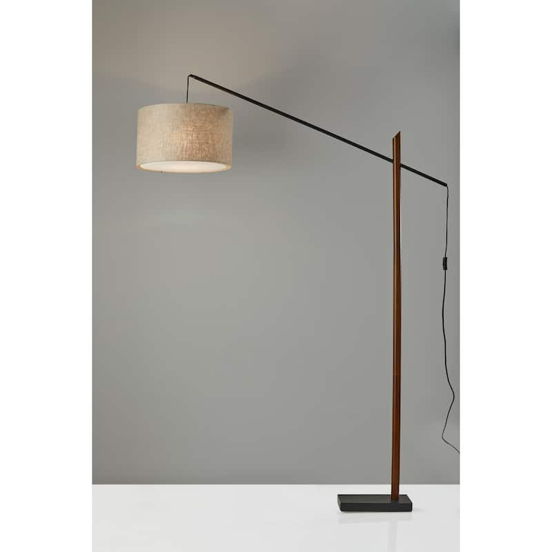 Carson Carrington Black & Walnut Arc Lamp