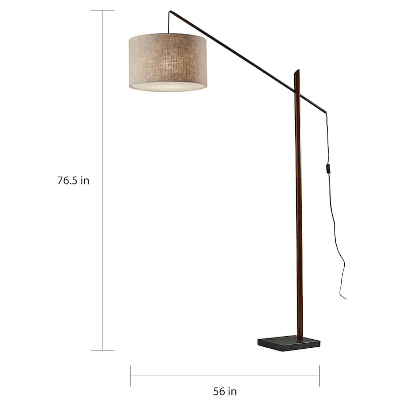 Carson Carrington Black & Walnut Arc Lamp