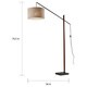 preview thumbnail 5 of 8, Carson Carrington Black & Walnut Arc Lamp