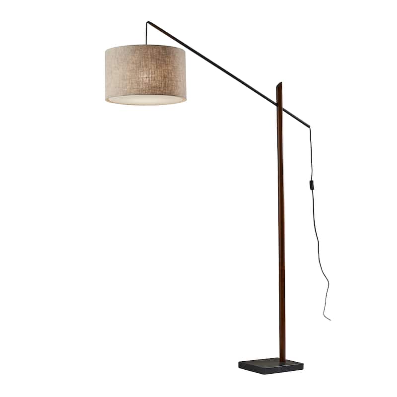 Carson Carrington Black & Walnut Arc Lamp
