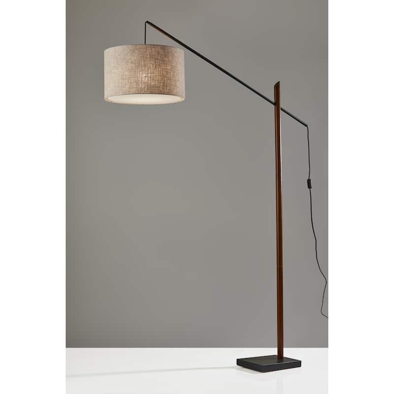 Carson Carrington Black & Walnut Arc Lamp