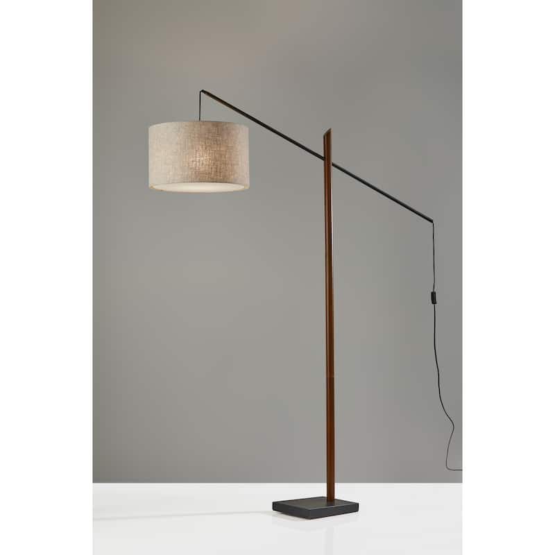 Carson Carrington Black & Walnut Arc Lamp
