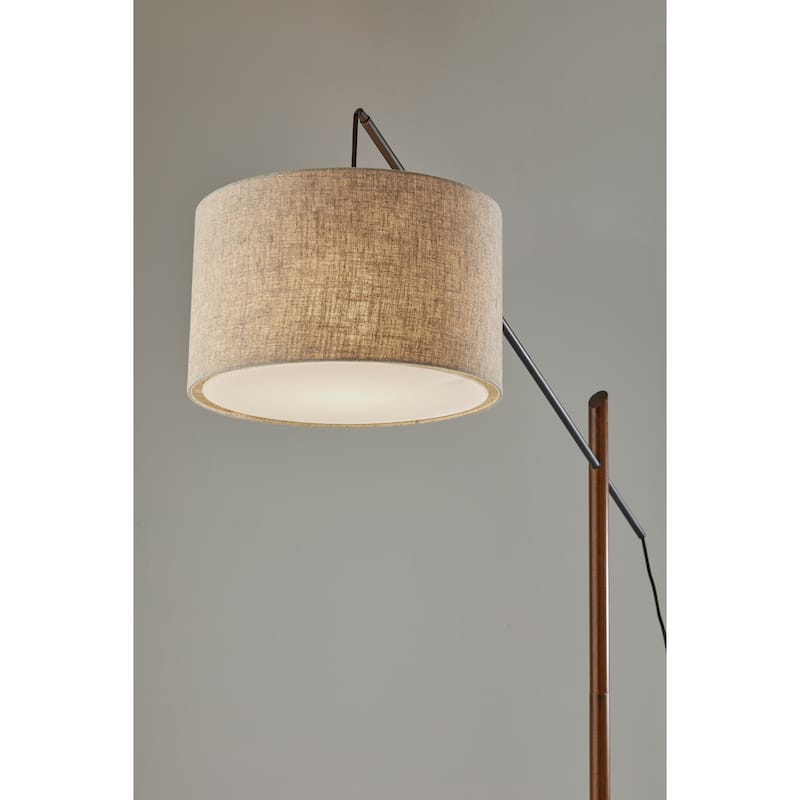 Carson Carrington Black & Walnut Arc Lamp