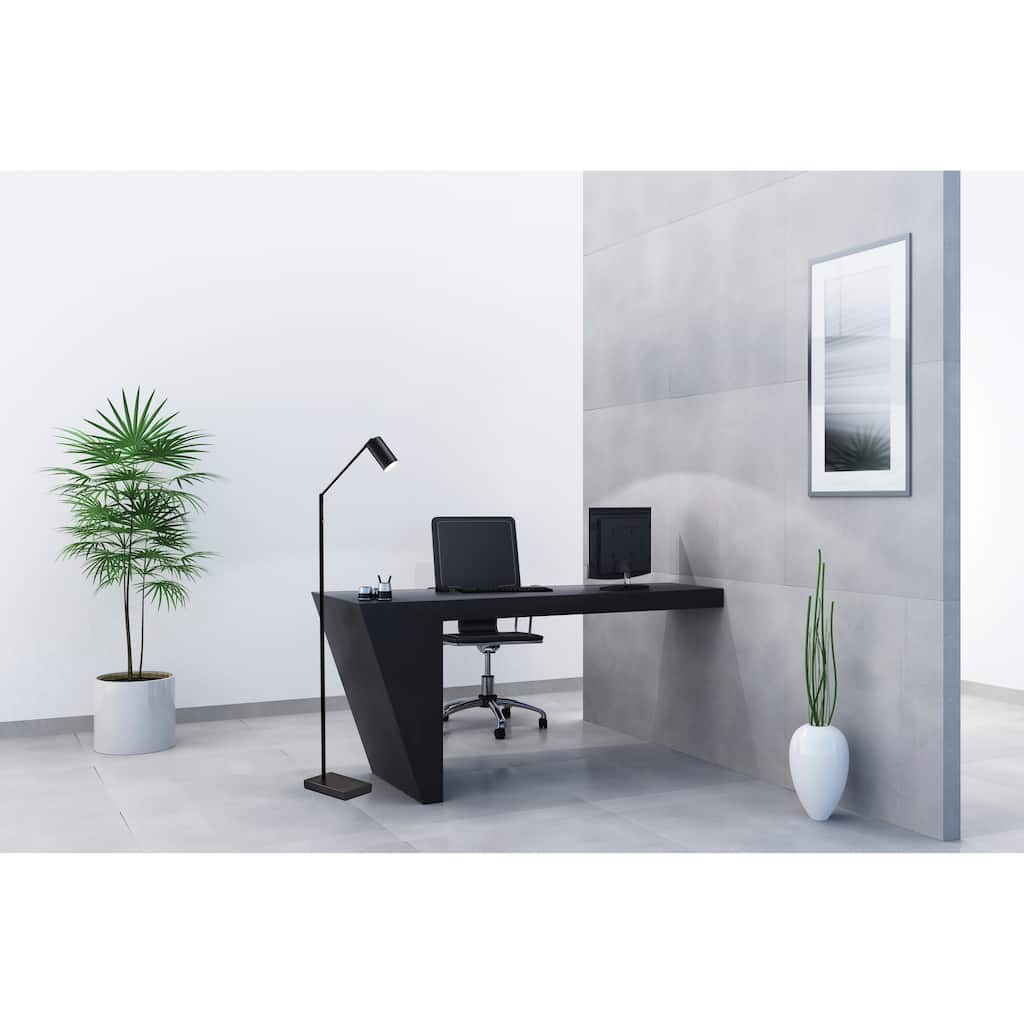 Adesso Adjustable Black Colby LED Floor Lamp